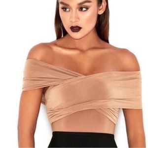 House of cb off the shoulder bodysuit